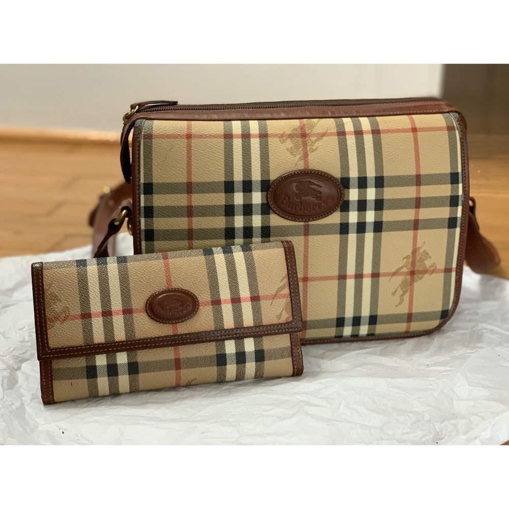 Burberry Vintage Square Satchel & Wallet Set